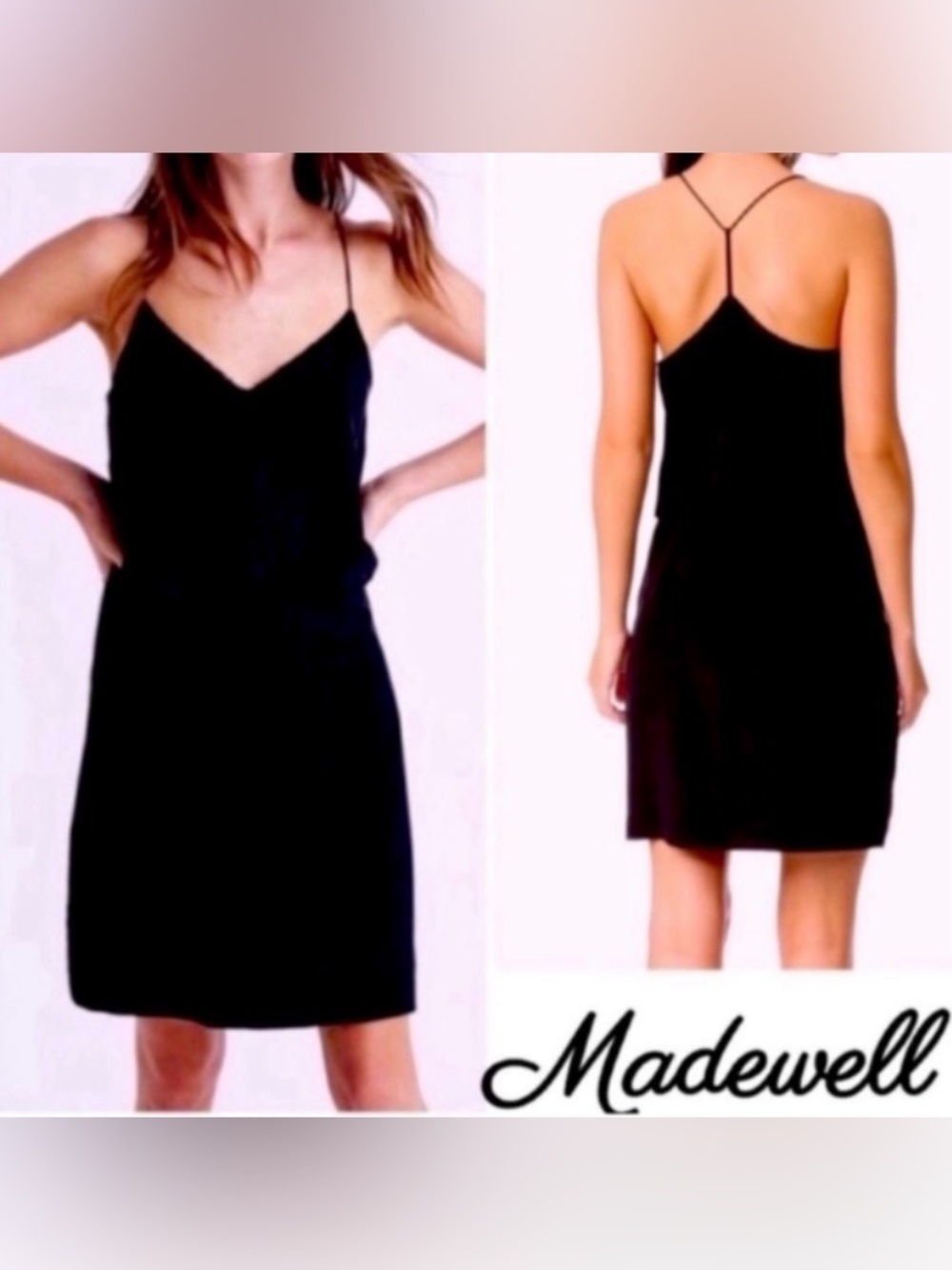 Madewell Silk Lace-Inset Little Black Dress